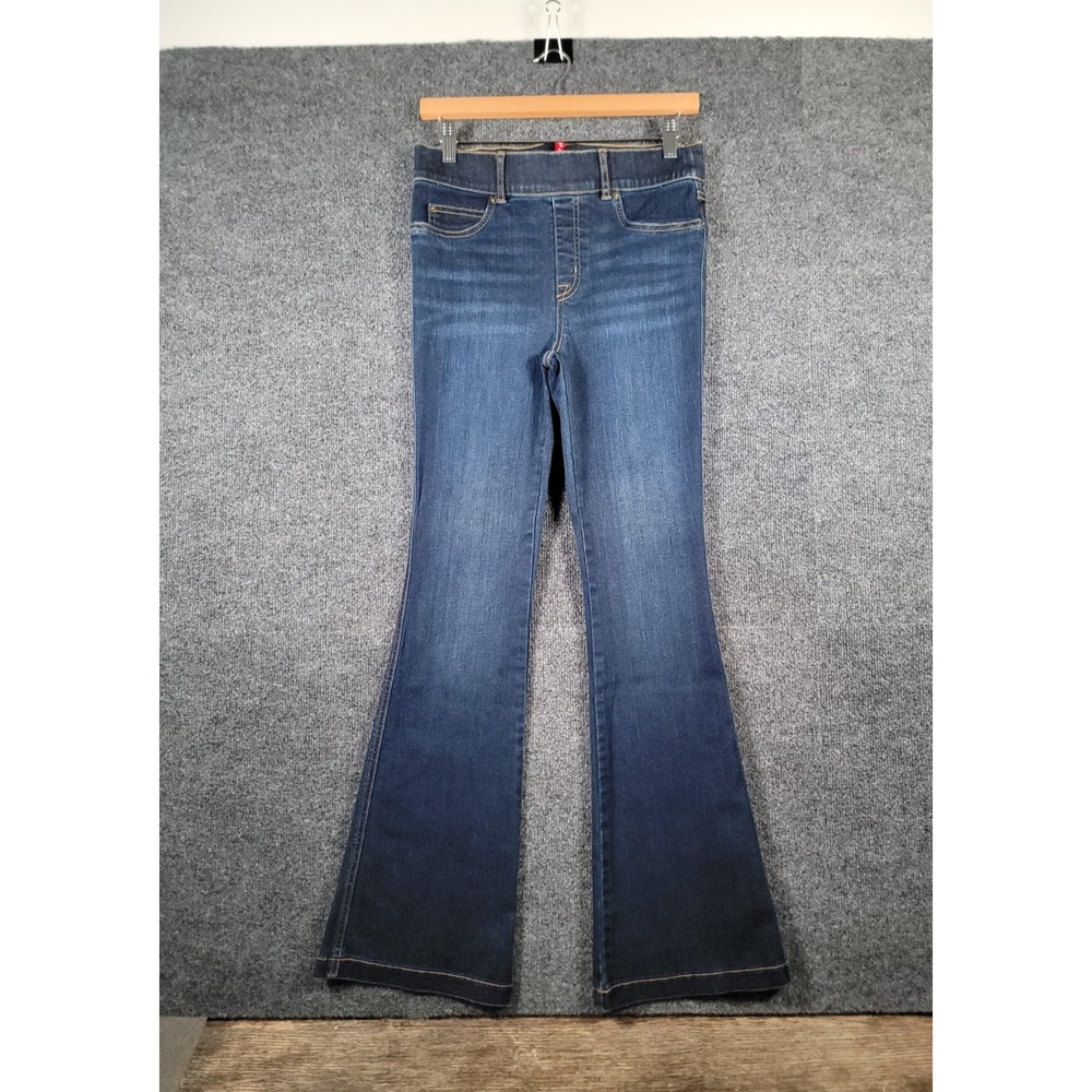 Spanx Jeans Women Small Petite Flare High Rise Slim Dark Pull On Stretch 20327Q